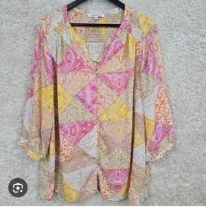 ROSE & OLIVE Patchwork Bohemian Blouse